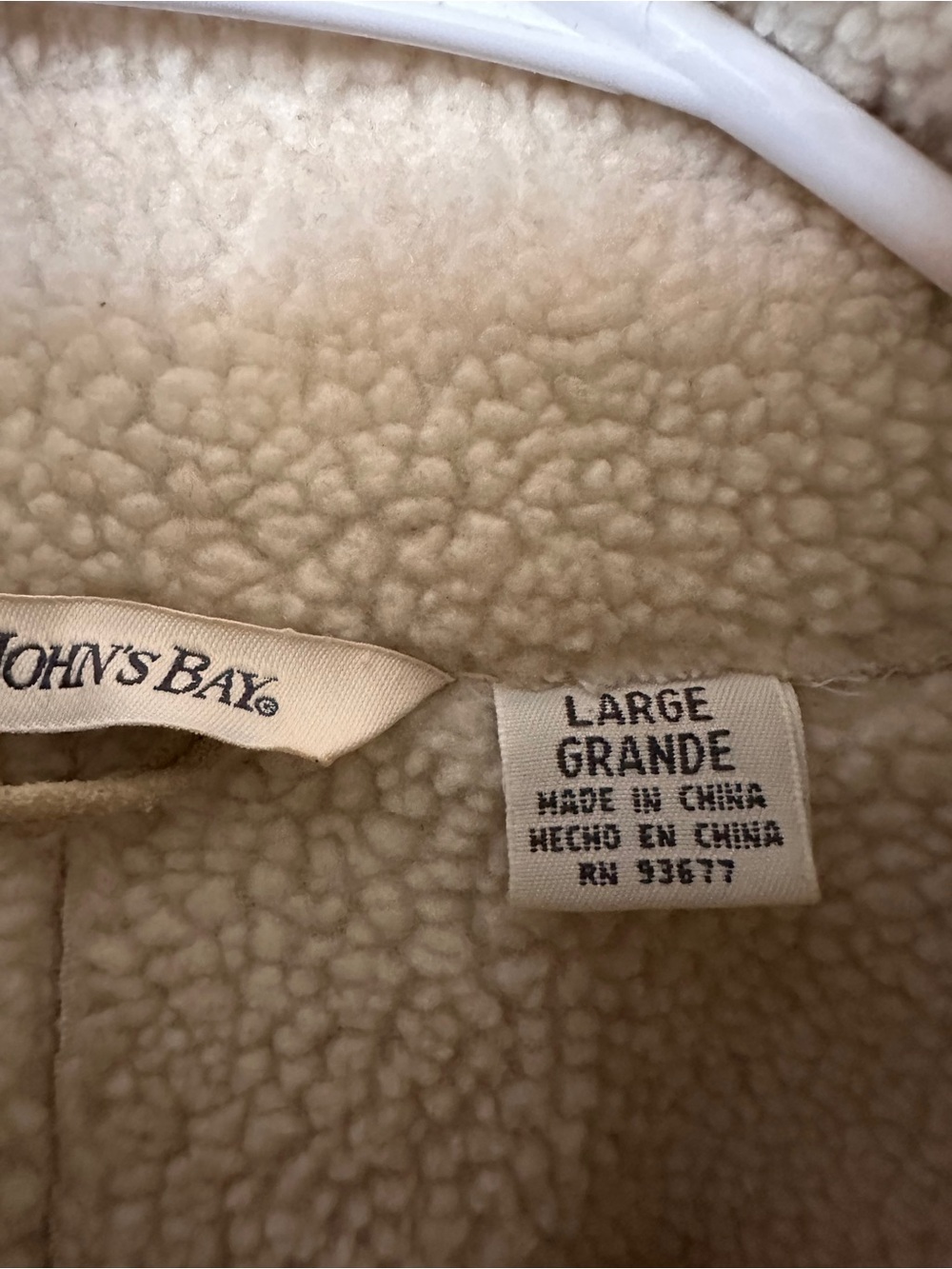 Vintage St. John's Bay Beige Teddy Jacket with Pink Floral Embroidery - Picture 4 of 11